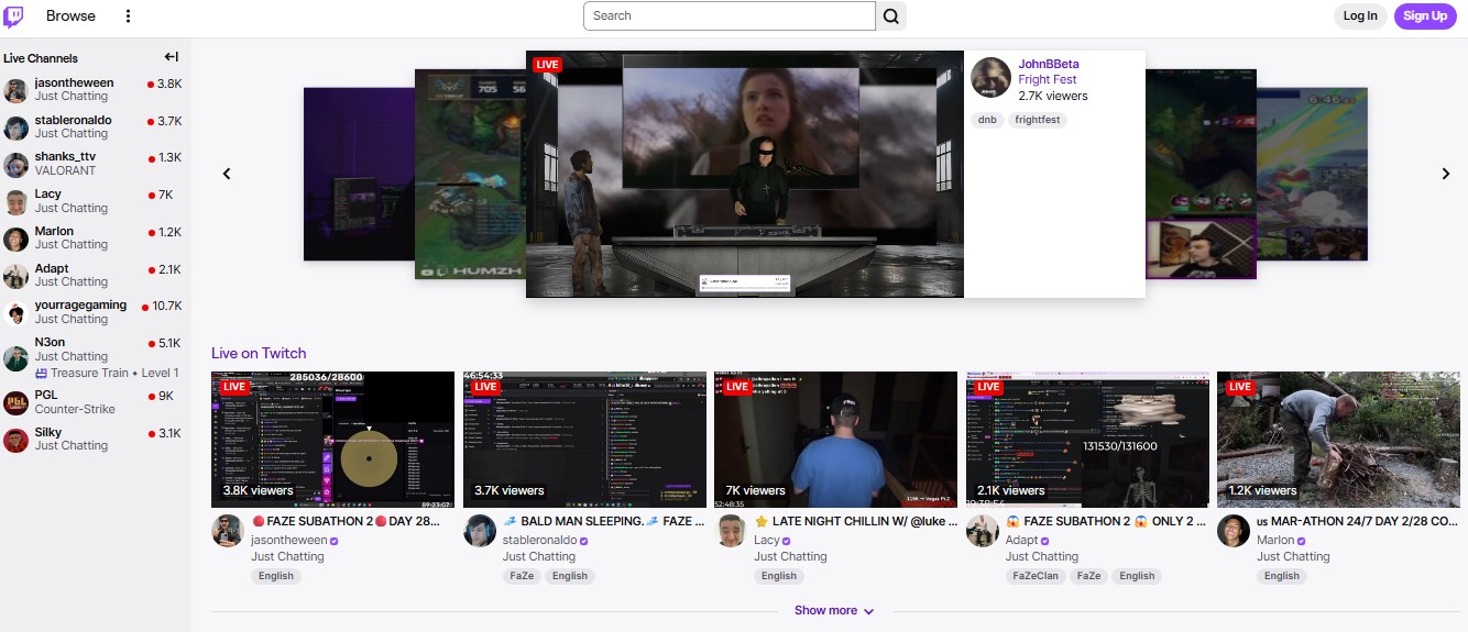 twitch home page image